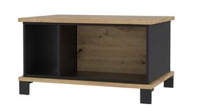 Kavos staliukas Forte Trondheim, ąžuolo/juoda, 80 cm x 55 cm x 44.6 cm