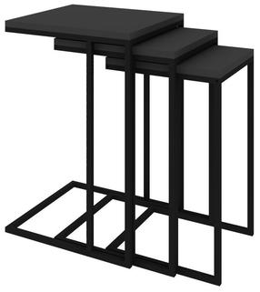 Kavos staliukų komplektas Kalune Design Stoli, antracito, 40 cm x 40 cm x 61.8 cm, 3 vnt.