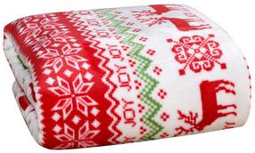 Kalėdinis pledas KFB-05, baltas/raudonas/žalias, 160 cm x 200 cm
