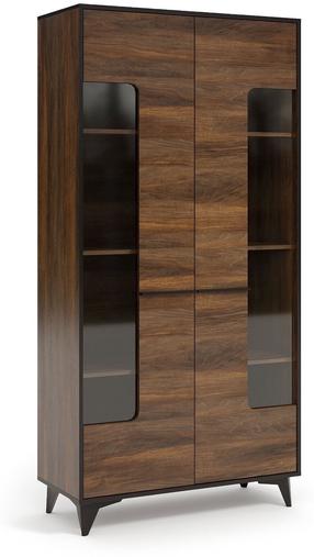 Spintelė - vitrina Gala Meble Frida W2D, ruda, 40.64 cm x 91.44 cm x 185.42 cm