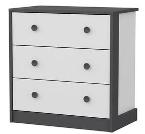 Komoda Kalune Design Life 382NRC1602, antracito/balta, 42 cm x 72 cm x 74 cm