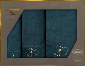  Vonios rankšluosčių rinkinys Ewa Minge Gaja, tamsiai žalia, 140 cm x 70 cm, 3 vnt.