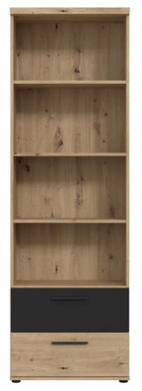 Pastatoma lentyna Forte JCKR712-M108, juoda/tamsaus ąžuolo, 34.8 cm x 60.2 cm x 189.1 cm