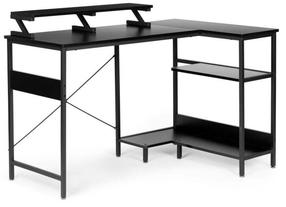 Rašomasis stalas su lentyna ModernHome, juodas