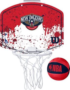 Pakabinama krepšinio lenta su lanku Wilson New Orleans Pelicans, su kamuoliuku, 2 vnt.
