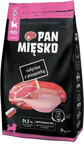 Sausas šunų maistas Pan Miesko, veršiena, 9 kg