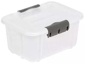 Daiktadėžė su dangčiu, daiktų saugojimo/žaislams Branq Velur, 3.6 l, skaidri, 19 x 16.5 x 13.2 cm