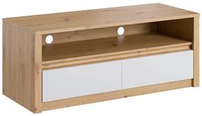 TV staliukas Gala Meble Malta, ąžuolo/balta, 130 cm x 53 cm x 52 cm