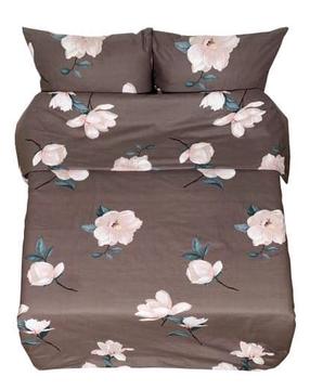 Antklodės užvalkalas Rustilė Bloom 1288, ruda/šviesiai rožinė/tamsiai žalia, 160 cm x 200 cm