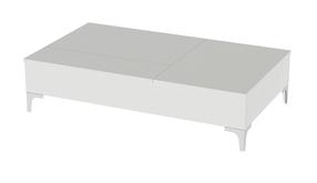 Kavos staliukas Kalune Design Esinti, baltas, 121 cm x 69.2 cm x 28 cm