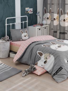 Vaikiškas patalynės užvalkalų komplektas Mijolnir Tavþancýk 143EPJ1795, ruda/balta/juoda, 160 x 220 cm