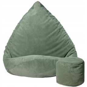 Sėdmaišis su pufu Sako Mega Dot Velour L, žalias