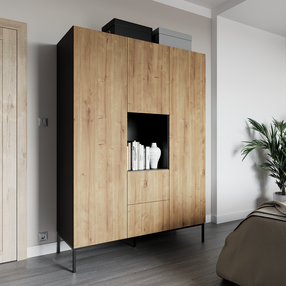 Spinta Lanzzi SF-LAN-A-SZA135, ruda/juoda, 60 cm x 135 cm x 200 cm