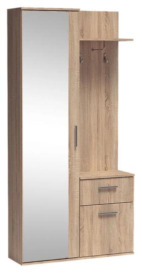 Prieškambario spinta Lux, ruda, 30 cm x 97 cm x 195 cm