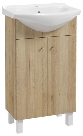 Vonios spintelė su praustuvu Deftrans Luka Torrent 50, ąžuolo, 40 cm x 50 cm x 84 cm