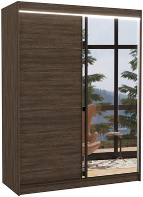 Spinta ADRK Jordi LED, šokolado, 58 cm x 150 cm x 200 cm, su veidrodžiu