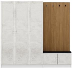 Prieškambario spinta Kalune Design Noah 8308, balta, 35 cm x 225 cm x 210 cm