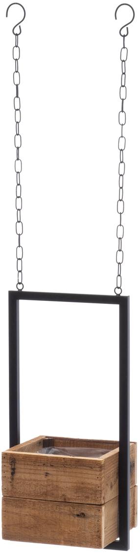 Pakabinamas gėlių vazonas 4Living Country, medis, 22 cm x 18 cm, rudas/juodas