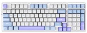 Klaviatūra VGN V98 Pro V2 Kailh Blueberry Ice Cream, Anglų (US), balta/violetinė/žydra, belaidė