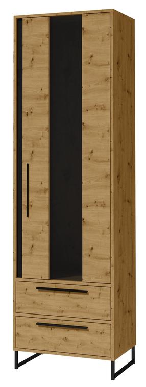 Spintelė - vitrina ADRK Aria, juoda/rusva, 40 cm x 60 cm x 200 cm
