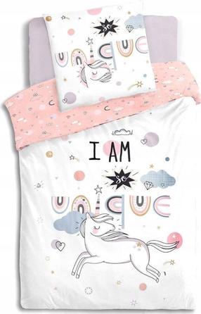 Patalynės užvalkalų komplektas Atmosphera Unicorn, baltas/rožinis, 140 x 200 cm