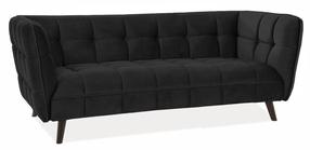 Sofa Scandinavian Castello 3 Velvet, juoda, 85 x 200 cm x 78 cm