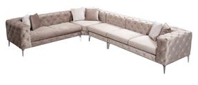 Kampinė sofa Hanah Home Como, šviesiai ruda, kairinė, 350 x 270 cm x 73 cm