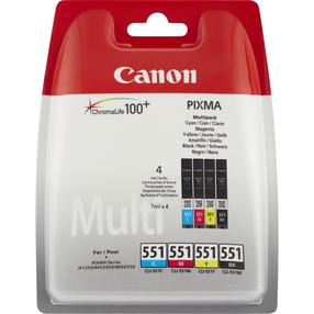 Rašalinio spausdintuvo kasetė Canon CLI-551, mėlyna/juoda/geltona