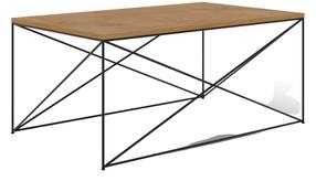 Kavos staliukas ADRK Dante, ąžuolo/juoda, 100 cm x 60 cm x 43 cm