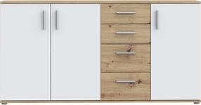 Komoda Forte IKLK241-C830, balta/rusva, 159.3 cm x 31.4 cm x 81.7 cm