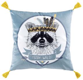 Dekoratyvinė pagalvėlė Douceur Filou, mėlyna/įvairių spalvų, 40 cm x 40 cm