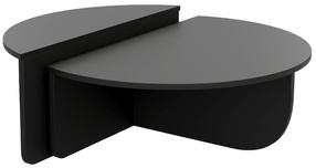 Kavos staliukų komplektas Kalune Design Podium, juodas, 90 cm x 90 cm x 30 - 35 cm, 2 vnt.