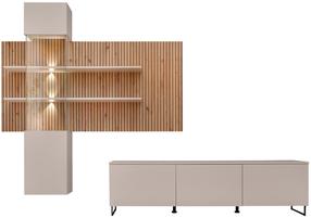 Svetainės baldų komplektas ASM Gusto Lux A, smėlio