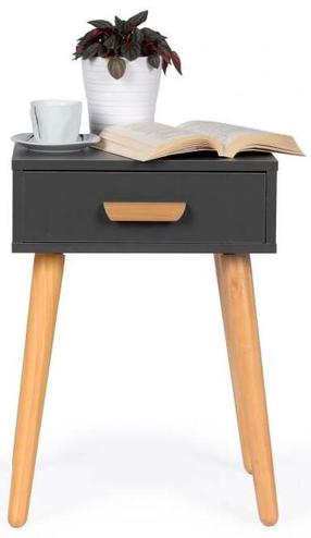 Naktinis staliukas ModernHome WYJ-085, pilkas, 46 cm x 36 cm x 58 cm