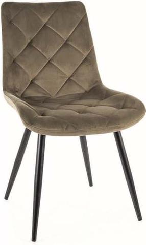 Valgomojo kėdė Ralph Velvet Bluvel 77 RALPHVCOL, matinė, alyvuogių žalia, 51 cm x 42 cm x 88 cm