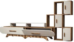 Sekcija Kalune Design Flora S 845HCT3035, kreminė/riešuto, 36.8 cm x 205 cm x 50 cm