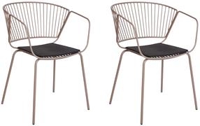 Kėdžių rinkinys Beliani Rigby, blizgi, smėlio, 49 cm x 54 cm x 77 cm, 2 vnt.