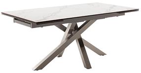 Valgomojo stalas išskleidžiamas MC Akcent Almiros, kreminė/nerūdijančiojo plieno, 180 - 260 cm x 95 cm x 76 cm