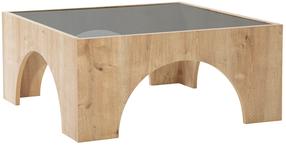 Kavos staliukas Kalune Design Seine, ąžuolo/tamsiai pilka, 50 cm x 50 cm x 37 cm