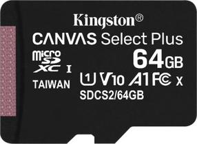 Atminties kortelė Kingston Canvas Select Plus, 64 GB, 100 Mb/s - 10 Mb/s