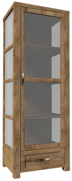 Vitrina Gala Meble Nevada W1D, ąžuolo, 44 cm x 70 cm x 186 cm