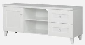 TV staliukas Bodzio Majorka MA13-BI, baltas, 138 cm x 44 cm x 58 cm