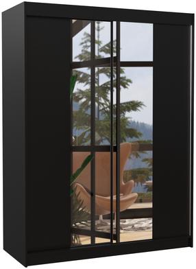 Spinta ADRK Fever, juoda, 58 cm x 150 cm x 200 cm, su veidrodžiu