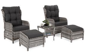 Lauko baldų komplektas Sofia, tamsiai pilka/šviesiai pilka, 2 vietų