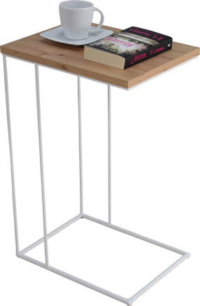 Kavos staliukas ADRK Dru, rudas/baltas, 40 cm x 30 cm x 62 cm