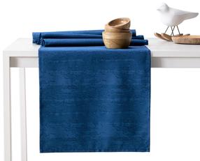 Staltiesės ir stalo takelio rinkinys stačiakampė Restilo Vesta, tamsiai mėlyna, 115 x 200 cm, 35 x 200 cm, 2 vnt.