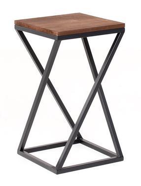 Kavos staliukas Kalune Design X Ayakli, rudas/juodas, 35 cm x 35 cm x 63 cm