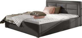 Lova dvigulė Rosano Jasmine 96, 160 x 200 cm, tamsiai pilka, be čiužinio, su grotelėmis