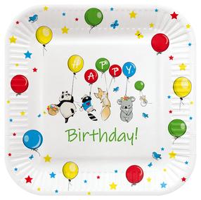 Vienkartinės lėkštės PAW Balloons, 23 cm, 8 vnt.