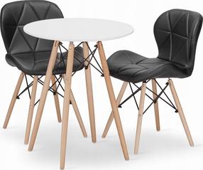 Valgomojo komplektas Leobert Todi Lago, baltas/juodas/rudas